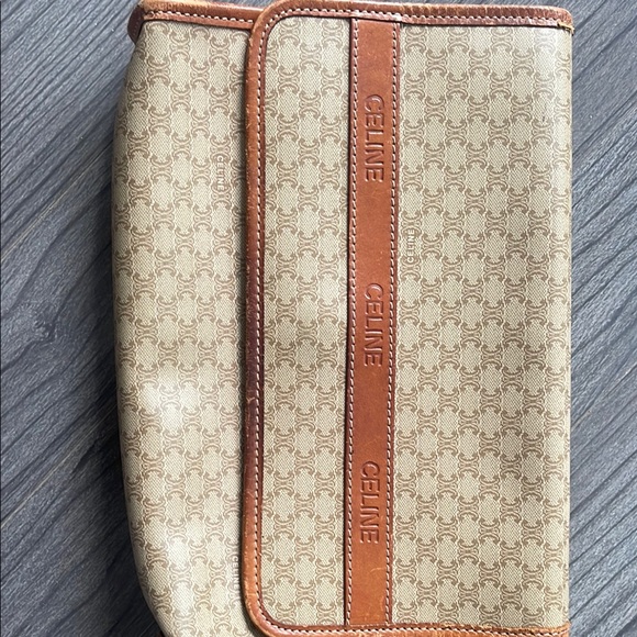 Authentic Celine Tan and Brown clutch - Picture 1 of 4